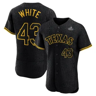 Men's Authentic Black Owen White Texas Rangers Snake Skin City 2023 World Series Jersey