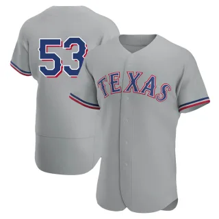 Men's Authentic Gray Adolis Garcia Texas Rangers Road Jersey