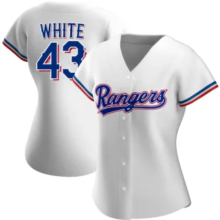 Women's Authentic White Owen White Texas Rangers Home Jersey