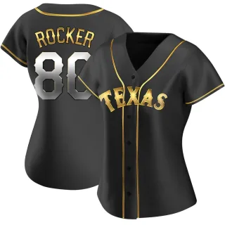 Women's Replica Black Golden Kumar Rocker Texas Rangers Alternate Jersey