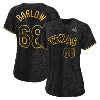 Women's Replica Black Joe Barlow Texas Rangers Snake Skin City 2023 World Series Jersey