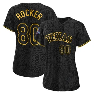 Women's Replica Black Kumar Rocker Texas Rangers Snake Skin City 2023 World Series Champions Jersey