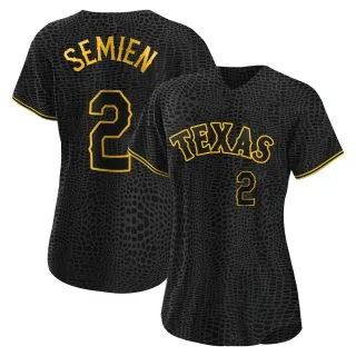 Women's Replica Black Marcus Semien Texas Rangers Snake Skin City Jersey