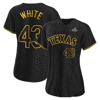 Women's Replica Black Owen White Texas Rangers Snake Skin City 2023 World Series Jersey