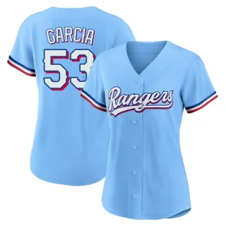 Women's Replica Light Blue Adolis Garcia Texas Rangers Alternate Jersey