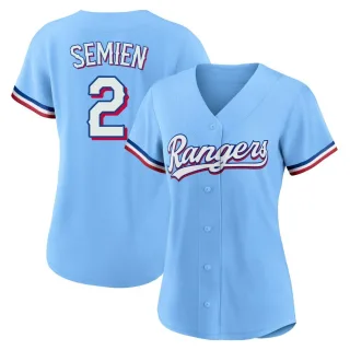 Women's Replica Light Blue Marcus Semien Texas Rangers Alternate Jersey