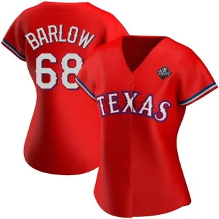 Women's Replica Red Joe Barlow Texas Rangers Alternate 2023 World Series Jersey