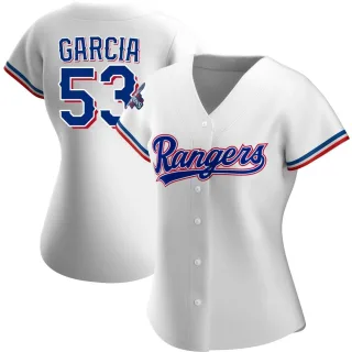 Women's Replica White Adolis Garcia Texas Rangers Home 2023 World Series Champions Jersey