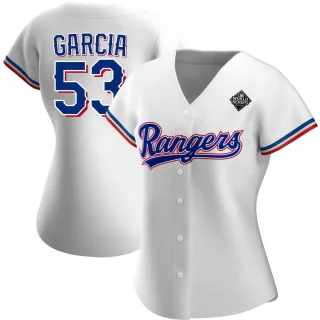 Women's Replica White Adolis Garcia Texas Rangers Home 2023 World Series Jersey