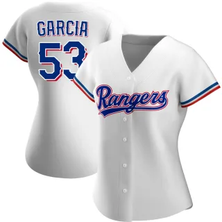 Women's Replica White Adolis Garcia Texas Rangers Home Jersey