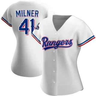 Women's Replica White Hoby Milner Texas Rangers Home 2023 World Series Champions Jersey