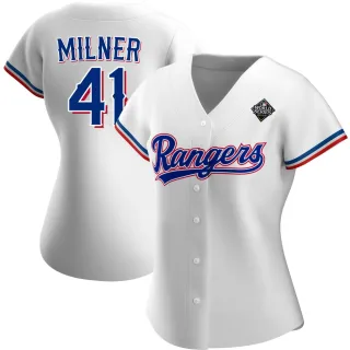 Women's Replica White Hoby Milner Texas Rangers Home 2023 World Series Jersey