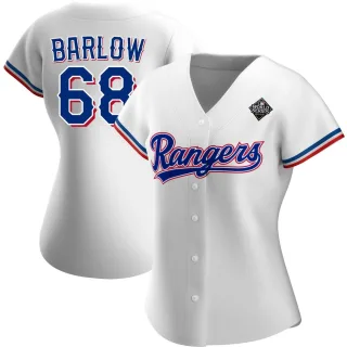 Women's Replica White Joe Barlow Texas Rangers Home 2023 World Series Jersey