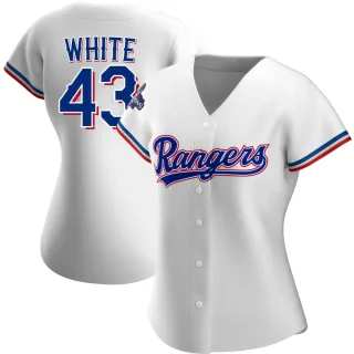 Women's Replica White Owen White Texas Rangers Home 2023 World Series Champions Jersey