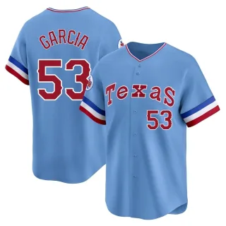 Youth Limited Light Blue Adolis Garcia Texas Rangers Cooperstown Collection Jersey