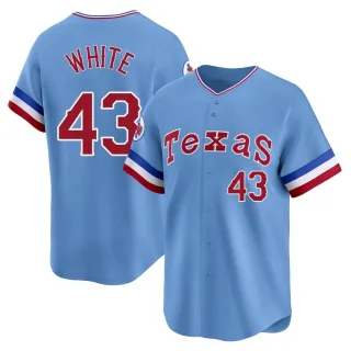 Youth Limited Light Blue Owen White Texas Rangers Cooperstown Collection Jersey