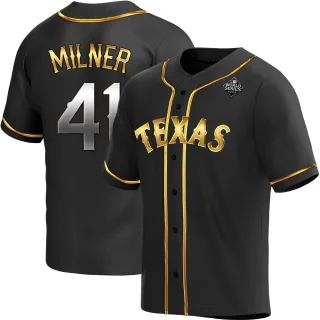 Youth Replica Black Golden Hoby Milner Texas Rangers Alternate 2023 World Series Jersey