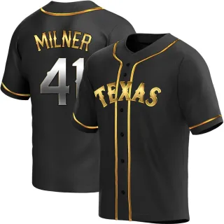 Youth Replica Black Golden Hoby Milner Texas Rangers Alternate Jersey