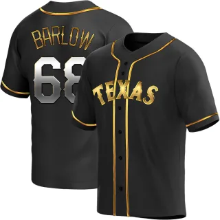 Youth Replica Black Golden Joe Barlow Texas Rangers Alternate Jersey