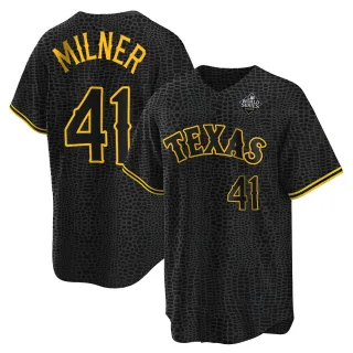 Youth Replica Black Hoby Milner Texas Rangers Snake Skin City 2023 World Series Jersey