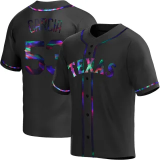 Youth Replica Black Holographic Adolis Garcia Texas Rangers Alternate Jersey