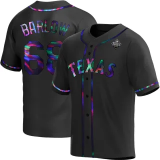 Youth Replica Black Holographic Joe Barlow Texas Rangers Alternate 2023 World Series Jersey