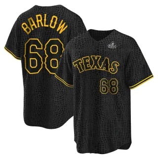 Youth Replica Black Joe Barlow Texas Rangers Snake Skin City 2023 World Series Jersey