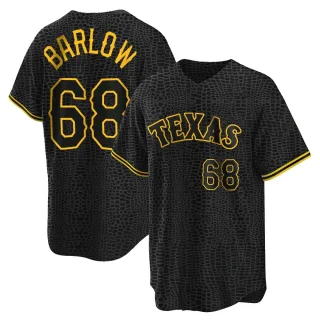 Youth Replica Black Joe Barlow Texas Rangers Snake Skin City Jersey