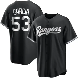 Youth Replica Black/White Adolis Garcia Texas Rangers Jersey