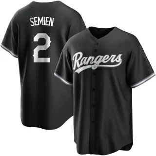 Youth Replica Black/White Marcus Semien Texas Rangers Jersey