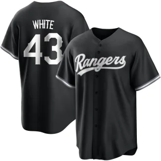 Youth Replica Black/White Owen White Texas Rangers Jersey