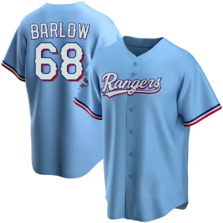Youth Replica Light Blue Joe Barlow Texas Rangers Alternate 2023 World Series Champions Jersey