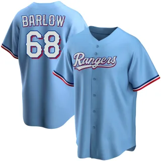 Youth Replica Light Blue Joe Barlow Texas Rangers Alternate Jersey