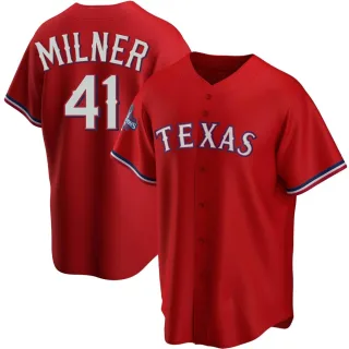 Youth Replica Red Hoby Milner Texas Rangers Alternate 2023 World Series Champions Jersey