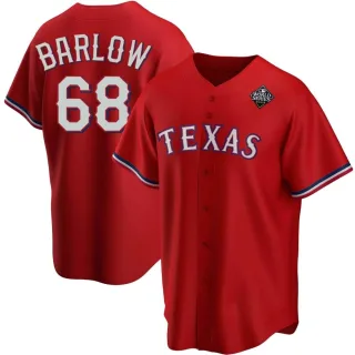 Youth Replica Red Joe Barlow Texas Rangers Alternate 2023 World Series Jersey