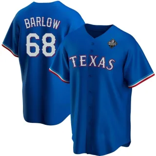Youth Replica Royal Joe Barlow Texas Rangers Alternate 2023 World Series Jersey
