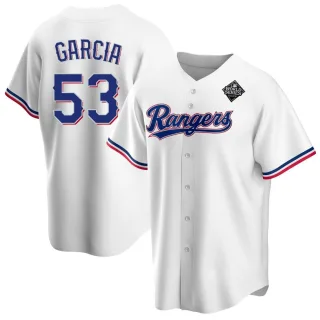 Youth Replica White Adolis Garcia Texas Rangers Home 2023 World Series Jersey