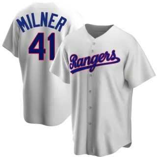 Youth Replica White Hoby Milner Texas Rangers Home Cooperstown Collection Jersey