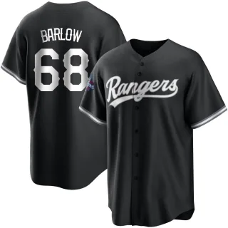 Youth Replica White Joe Barlow Texas Rangers Black 2023 World Series Champions Jersey