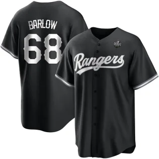 Youth Replica White Joe Barlow Texas Rangers Black 2023 World Series Jersey