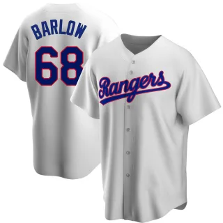 Youth Replica White Joe Barlow Texas Rangers Home Cooperstown Collection Jersey