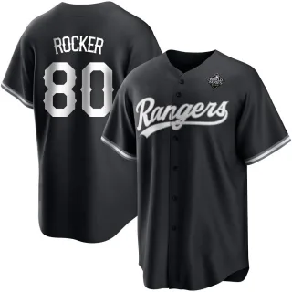 Youth Replica White Kumar Rocker Texas Rangers Black 2023 World Series Jersey