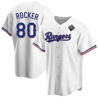 Youth Replica White Kumar Rocker Texas Rangers Home 2023 World Series Jersey