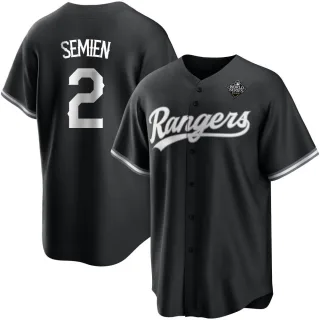 Youth Replica White Marcus Semien Texas Rangers Black 2023 World Series Jersey