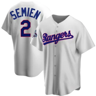 Youth Replica White Marcus Semien Texas Rangers Home Cooperstown Collection 2023 World Series Champions Jersey