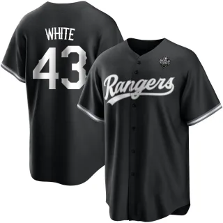 Youth Replica White Owen White Texas Rangers Black 2023 World Series Jersey