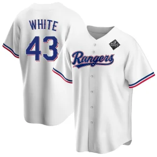 Youth Replica White Owen White Texas Rangers Home 2023 World Series Jersey
